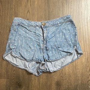 BDG Polkadot Flowy Jean Shorts